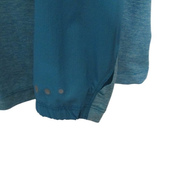 L L Bean Aqua Blue Thumb Hole Long Sleeve Reflective Accents Windbreaker Size L - Picture 5 of 14